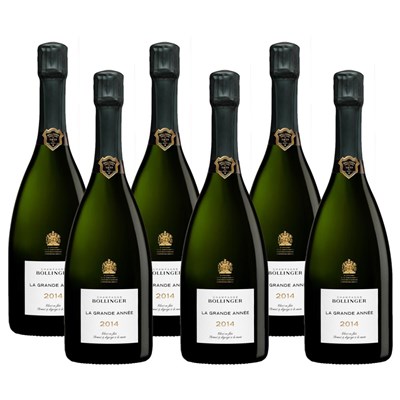 Crate of 6 Bollinger Grande Annee 2014 Vintage 75cl